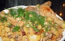 Рецепт жаркого с картошкой и курицей